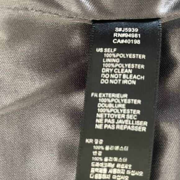 Y2K XXI Military Style Cropped Jacket L Metallic Gray Button Front Grunge Blazer - Picture 9 of 12